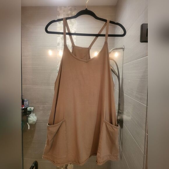 *READ LISTING* Free People Movement Hot Shot Mini Dress in Khaki Small - Picture 4 of 7